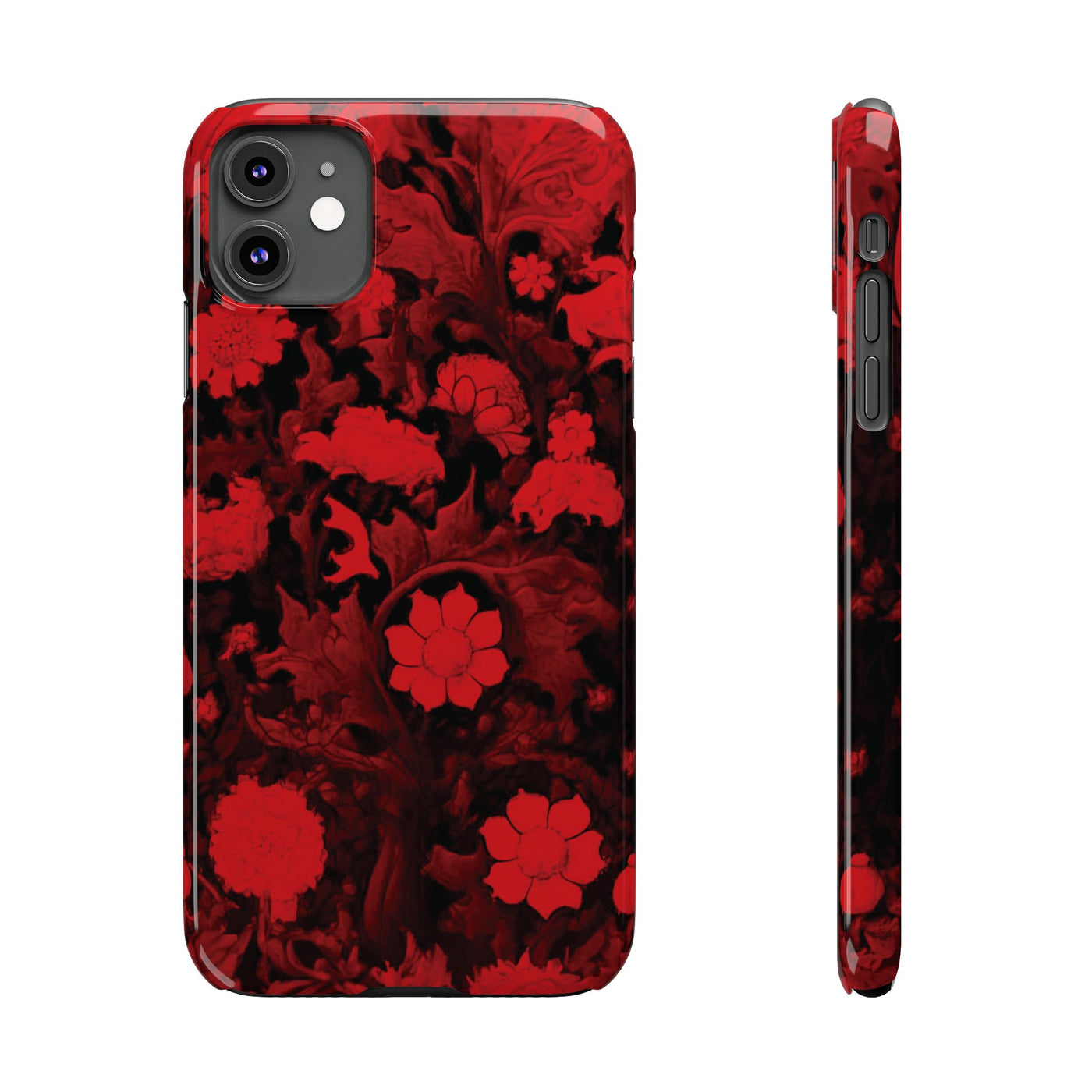 Slim Cute Phone Cases for Iphone - | iPhone 15 Case | iPhone 15 Pro Max Case, Iphone 14 Case, Iphone 14 Pro Max, Iphone 13, Red Flowers