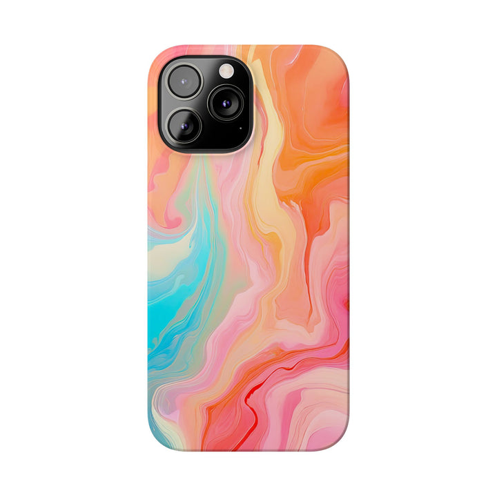 Slim Blue Pink Orange Marbled Cute Phone Cases for Iphone 16 Pro Max | iPhone 15 Case | iPhone 15 Pro Max Case, Iphone 14, Iphone 14 Pro Max, Iphone 13 12 11 8 7 - Studio40ParkLane