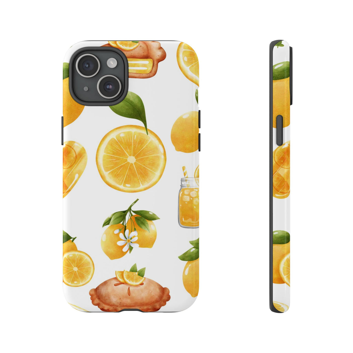 Impact Resistant, Lemon Fruit Pie, Cute Phone Cases for Samsung S24, S23, S22, S21, IPhone 15 pro Iphone 14 pro Iphone 13 IPhone 12 Iphone 11