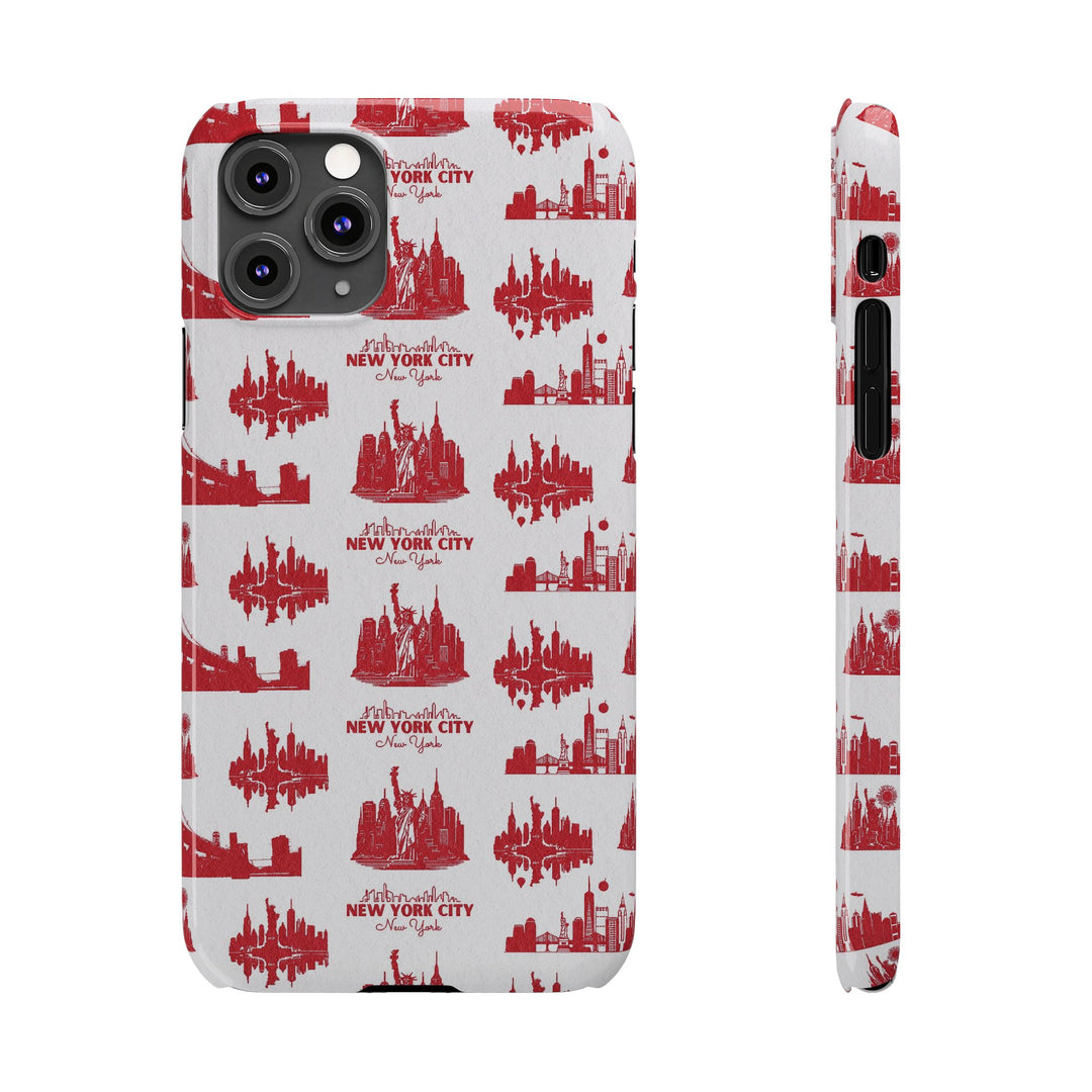 Slim New York Skyline Red Collage Coquette Gift for Her Cute Phone Cases for Iphone 16 Pro Max | iPhone 15 Case | iPhone 15 Pro Max Case, Iphone 14, Iphone 14 Pro Max, Iphone 13 12 11 8 7 - Studio40ParkLane