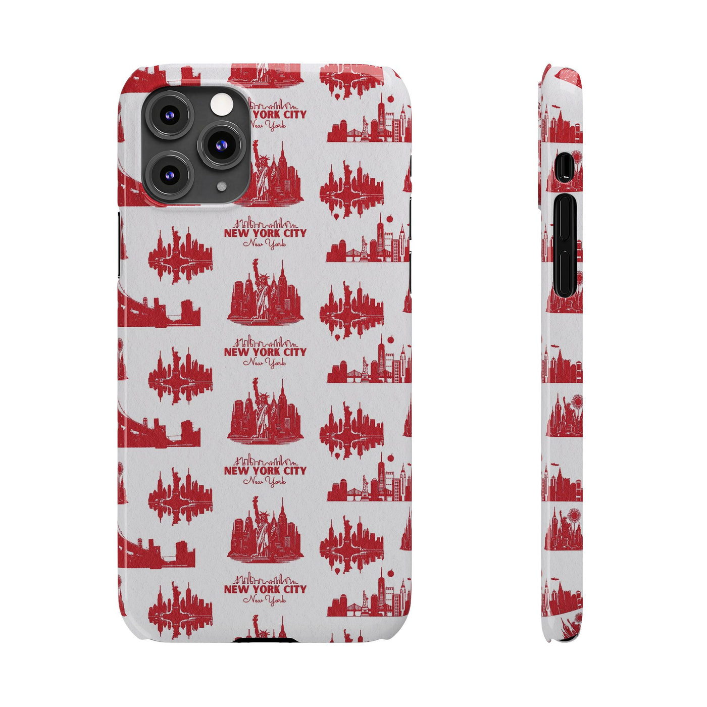 Slim New York Skyline Red Collage Coquette Gift for Her Cute Phone Cases for Iphone 16 Pro Max | iPhone 15 Case | iPhone 15 Pro Max Case, Iphone 14, Iphone 14 Pro Max, Iphone 13 12 11 8 7