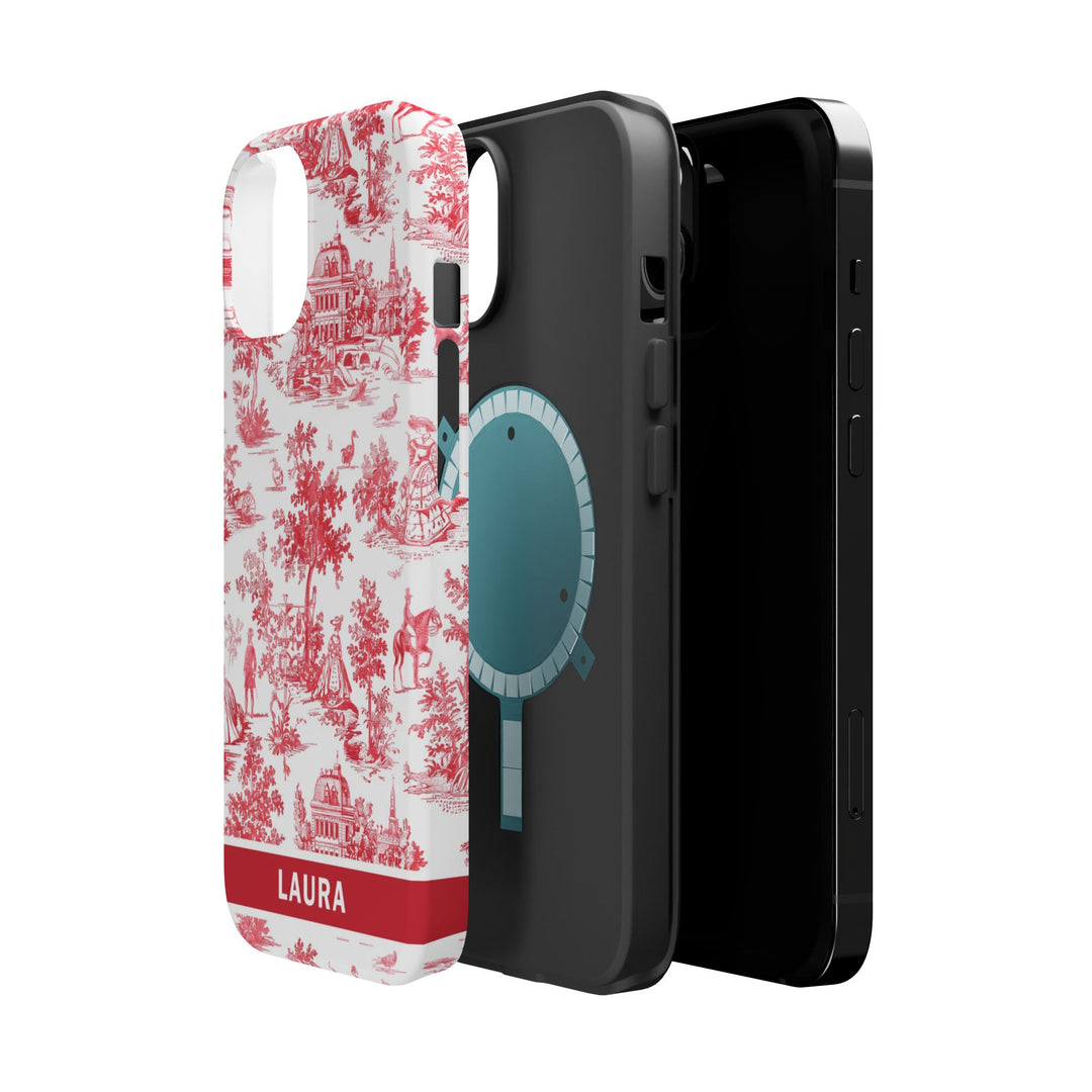Magsafe French Toile Personalized Initial Custom Gift for Her Cute Phone Cases for Iphone 16 Pro Max | iPhone 15 Case | iPhone 15 Pro Max Case, Iphone 14, 13, 12, 11, 10, 8, 7 - Studio40ParkLane