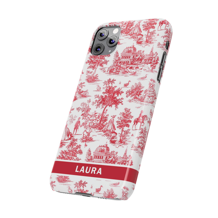 Slim French Toile Personalized Initial Custom Gift for Her Cute Phone Cases for Iphone 16 Pro Max | iPhone 15 Case | iPhone 15 Pro Max Case, Iphone 14, 13, 12, 11, 10, 8, 7 - Studio40ParkLane