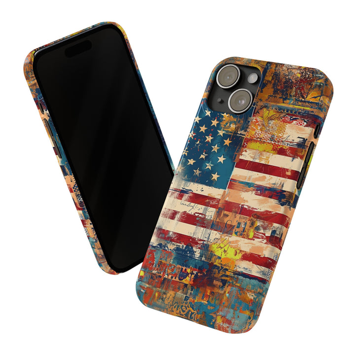 Slim Cute Phone Cases for Iphone | iPhone 15 Case | iPhone 15 Pro Max Case, Iphone 14, Iphone 14 Pro Max, Iphone 13, US Flag Abstract - Studio40ParkLane