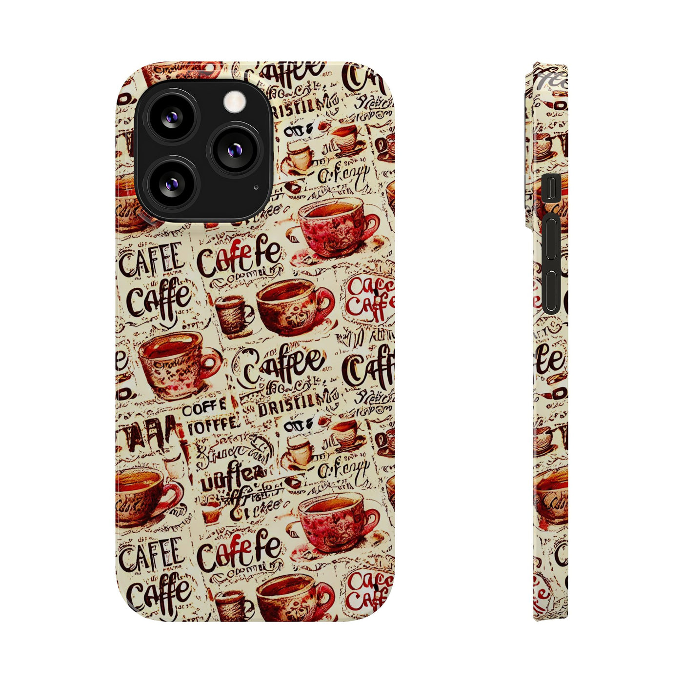 Slim Cute iPhone Cases - | iPhone 15 Case | iPhone 15 Pro Max Case, Iphone 14 Case, Iphone 14 Pro Max, Iphone 13, Paris Coffee Cup