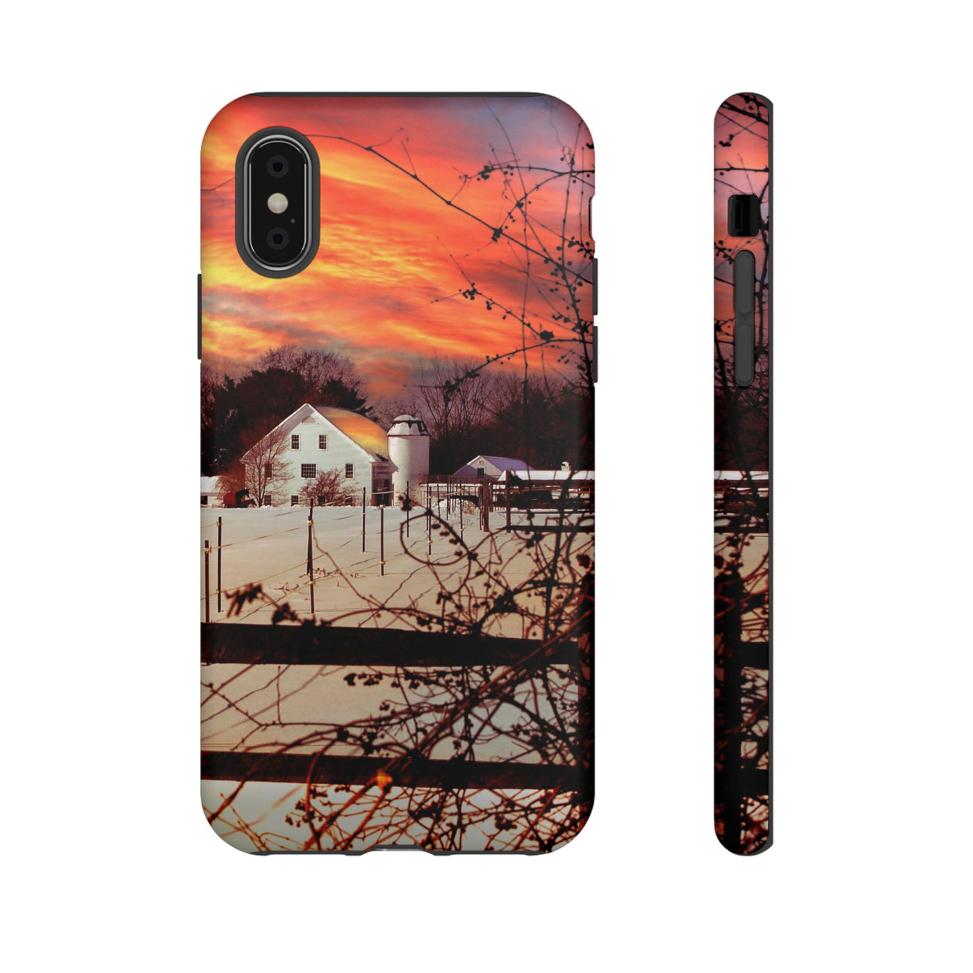 Impact Resistant, Winter Sunset Cute Phone Cases for Samsung S24, S23, S22, S21, IPhone 15 pro Iphone 14 pro Iphone 13 IPhone 12 Iphone 11