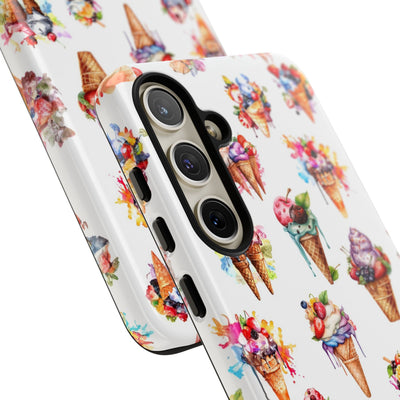 Impact Resistant, Summer Icecream, Cute Phone Cases for Samsung S24, S23, S22, S21, IPhone 15 pro, Iphone 14 pro, Iphone 13 IPhone 12, Iphone 11