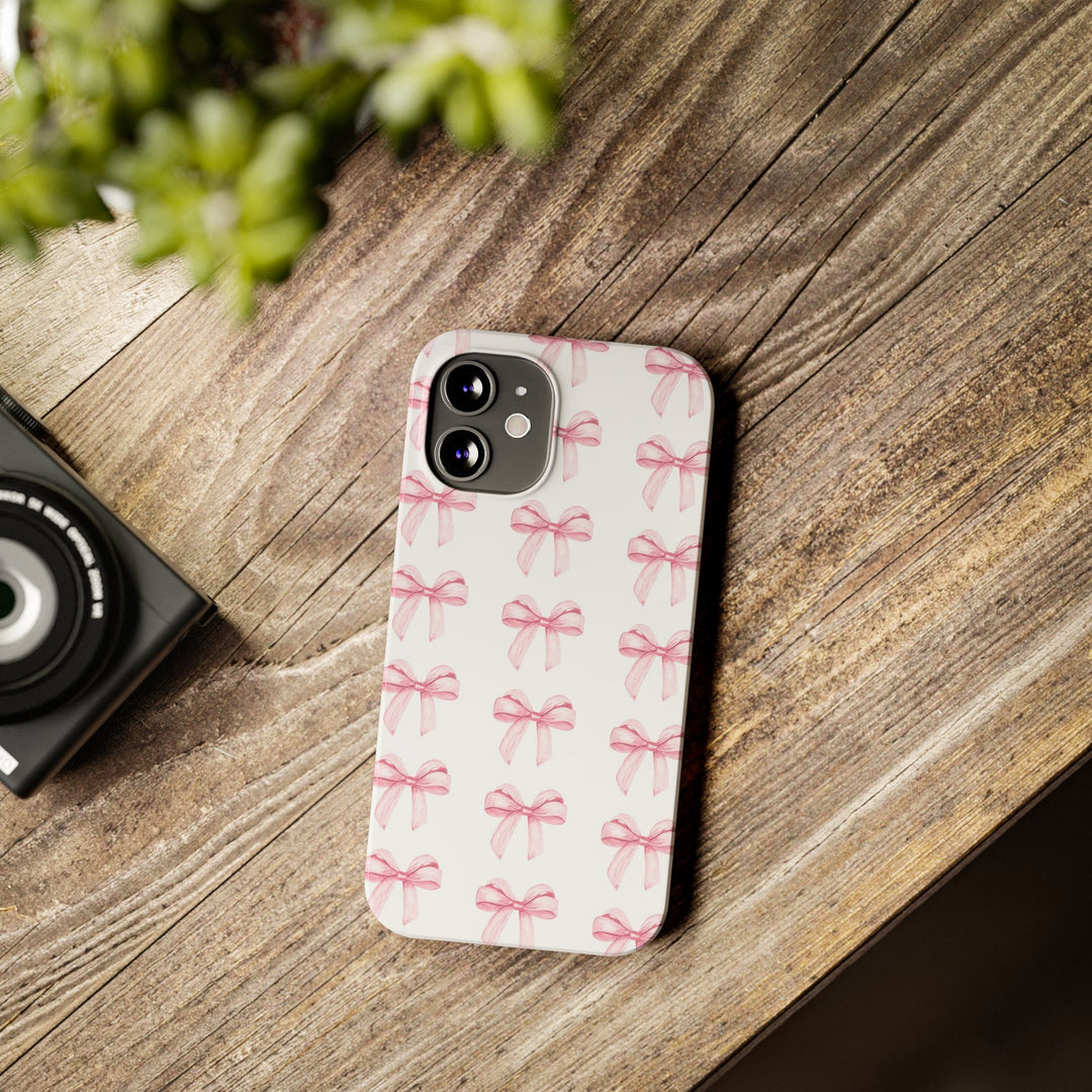 Slim Pink Bows Cute Phone Cases for Iphone 16 Pro Max | iPhone 15 Case | iPhone 15 Pro Max Case, Iphone 14, Iphone 14 Pro Max, Iphone 13 12 11 8 7 - Studio40ParkLane