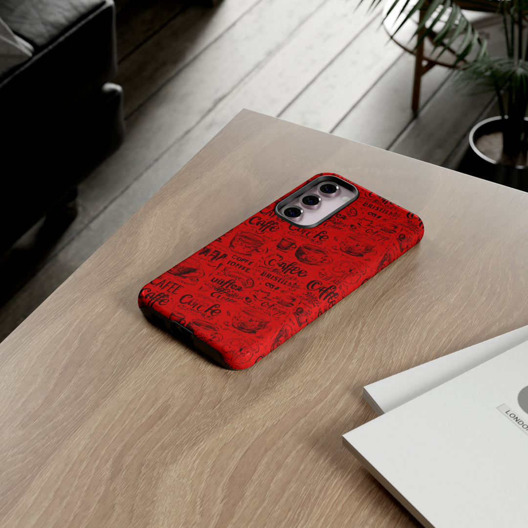 Cute Samsung Phone Case | Aesthetic Samsung Phone Case | Galaxy S23, S22, S21, S20 | Red Black Coffee, Protective Phone Case - Studio40ParkLane