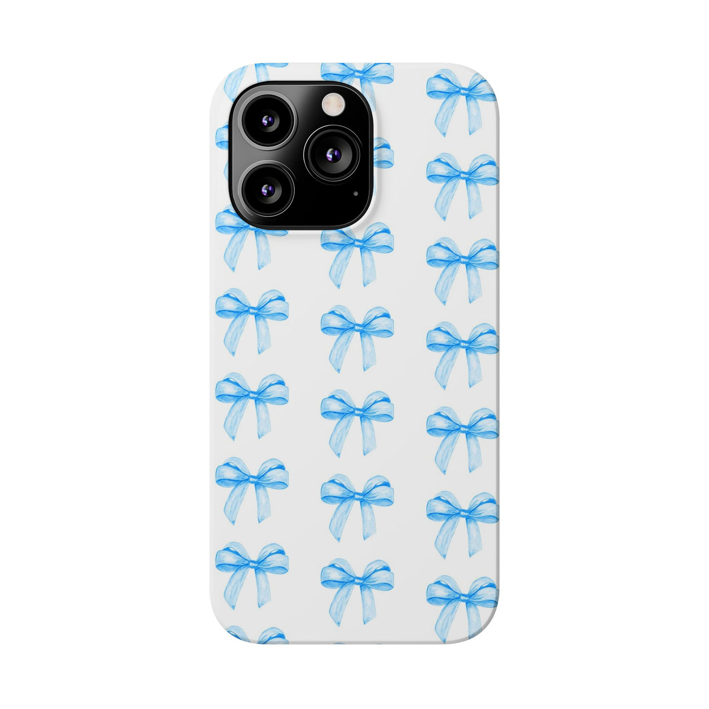 Slim Blue Bows Cute Phone Cases for Iphone 16 Pro Max | iPhone 15 Case | iPhone 15 Pro Max Case, Iphone 14, Iphone 14 Pro Max, Iphone 13 12 11 8 7