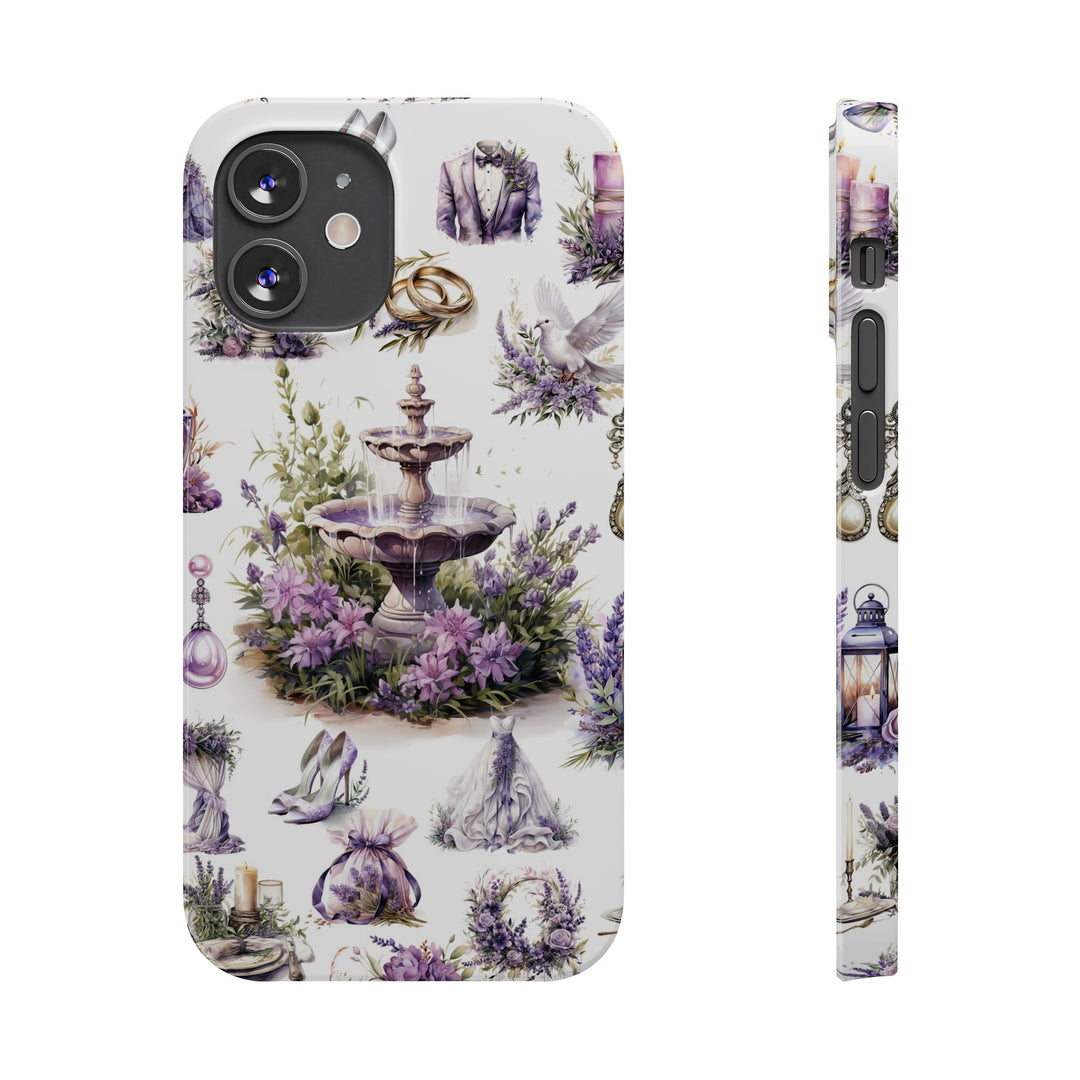 Slim Cute Phone Cases for Iphone | iPhone 15 Case | iPhone 15 Pro Max Case, Iphone 14, Iphone 14 Pro Max, Iphone 13, Lavender Wedding Theme - Studio40ParkLane