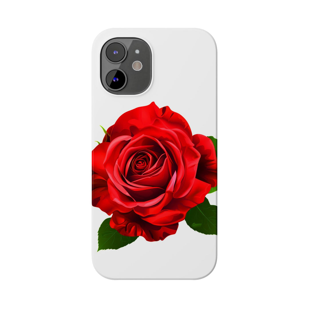 Slim Red Rose Flowers Gift for Her Cute Phone Cases for Iphone 16 Pro Max | iPhone 15 Case | iPhone 15 Pro Max Case, Iphone 14, Iphone 14 Pro Max, Iphone 13 12 11 8 7 - Studio40ParkLane