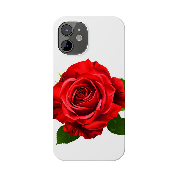 Slim Red Rose Flowers Gift for Her Cute Phone Cases for Iphone 16 Pro Max | iPhone 15 Case | iPhone 15 Pro Max Case, Iphone 14, Iphone 14 Pro Max, Iphone 13 12 11 8 7 - Studio40ParkLane
