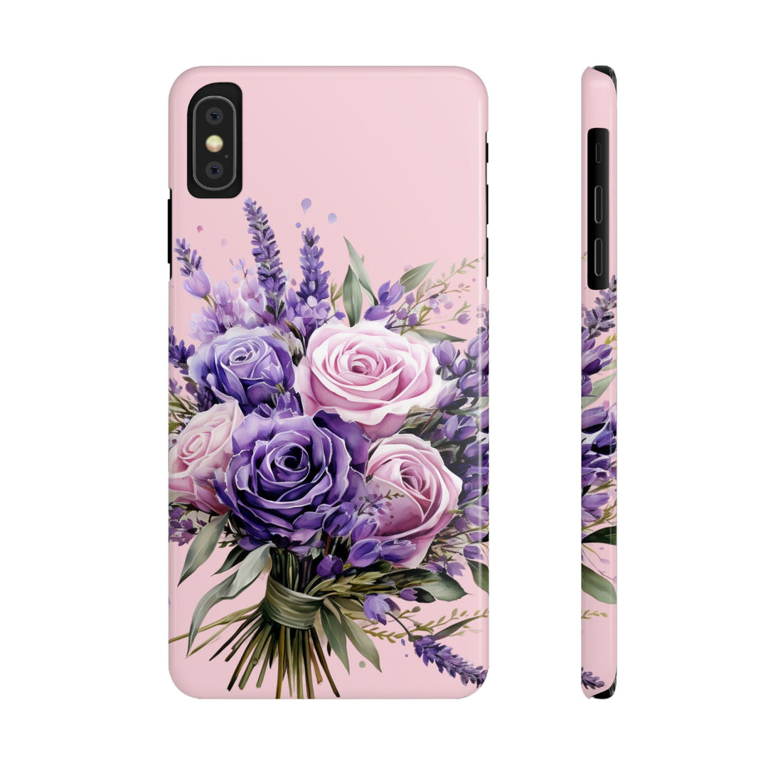Slim Lavender Bouquet Flowers Cute Phone Cases for Iphone 16 Pro Max | iPhone 15 Case | iPhone 15 Pro Max Case, Iphone 14, Iphone 14 Pro Max, Iphone 13 12 11 8 7 - Studio40ParkLane