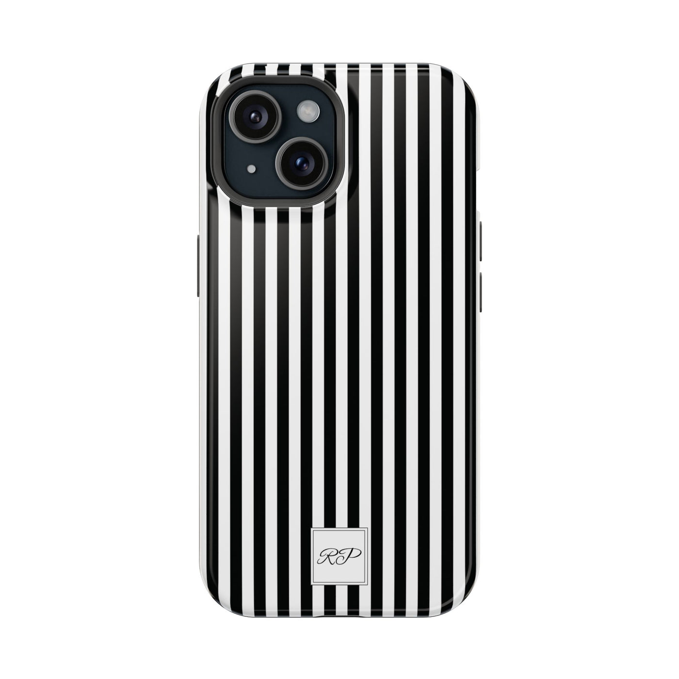 Custom Personalized Black White Striped Magsafe Phone Case for Iphone 17 - | iPhone 16 Pro Max Case | iPhone 15 Case Iphone 14 13 12 11 10 - Studio40ParkLane