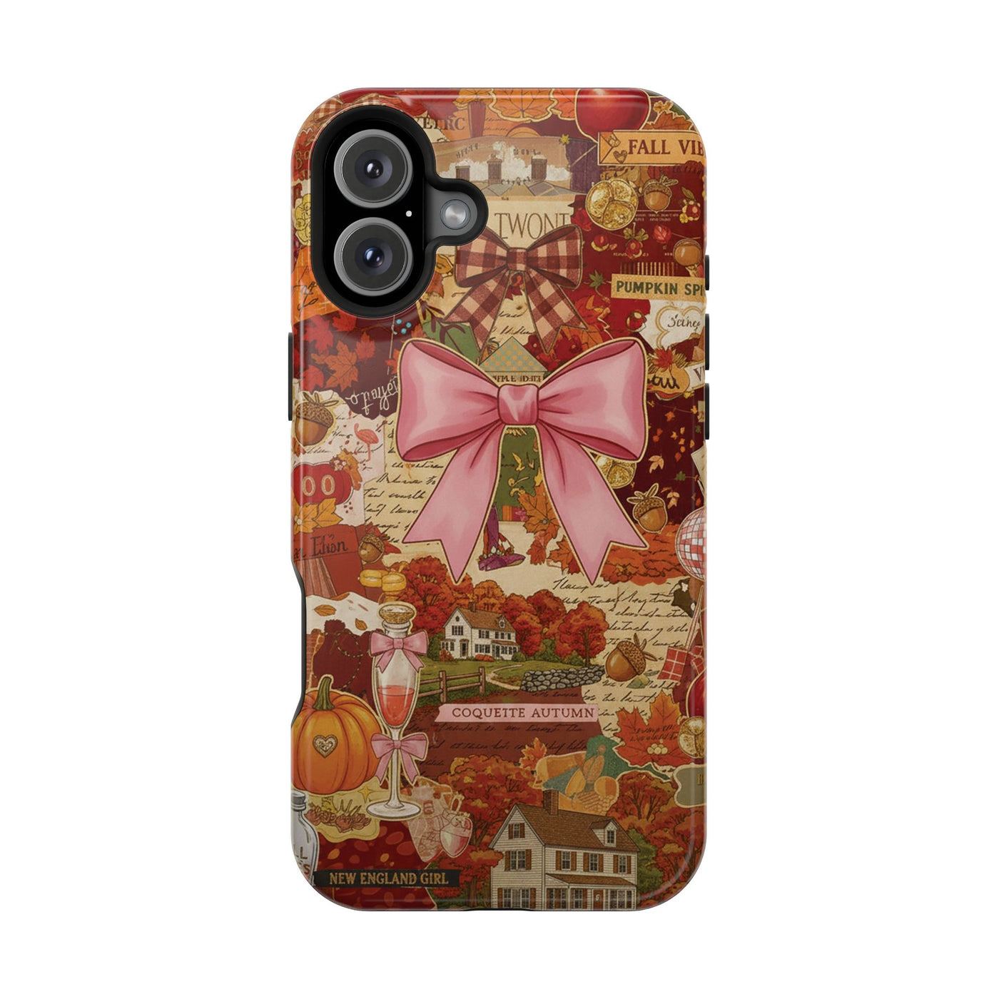 New England Fall Coquette Collage Tough Magsafe Cute Phone Cases for Iphone | iPhone 15 Pro Max Case, Iphone 14, Iphone 14 13 12 11 10 9 8 7 - Studio40ParkLane