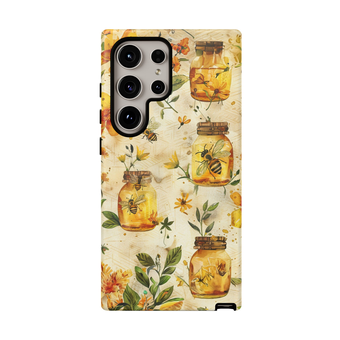 Impact Resistant, Honey Bees, Cute Phone Cases for Samsung S24, S23, S22, S21, IPhone 15 pro Iphone 14 pro Iphone 13 IPhone 12 Iphone 11