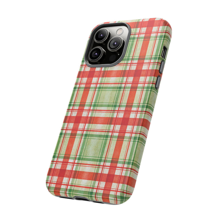 Aesthetic Tough Red Green Checkered Premium Phone Case - For iPhone 17 Pro Max iPhone 16 Pro iPhone 15 Iphone 14 Plus 13 Pro 12 11 10 XR XS - Studio40ParkLane