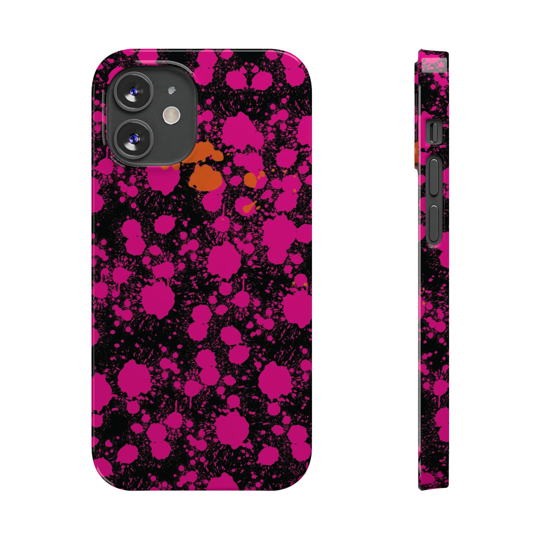 Slim Cute Phone Cases for Iphone - | iPhone 15 Case | iPhone 15 Pro Max Case, Iphone 14 Case, Iphone 14 Pro Max, Iphone 13, Pink Orange Paint Splash - Studio40ParkLane