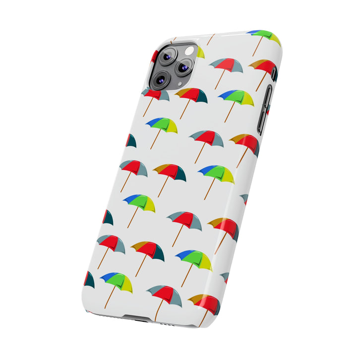Slim Cute Phone Cases for Iphone - | iPhone 15 Case | iPhone 15 Pro Max Case, Iphone 14 Case, Iphone 14 Pro Max, Iphone 13, Colorful Beach Parasol - Studio40ParkLane