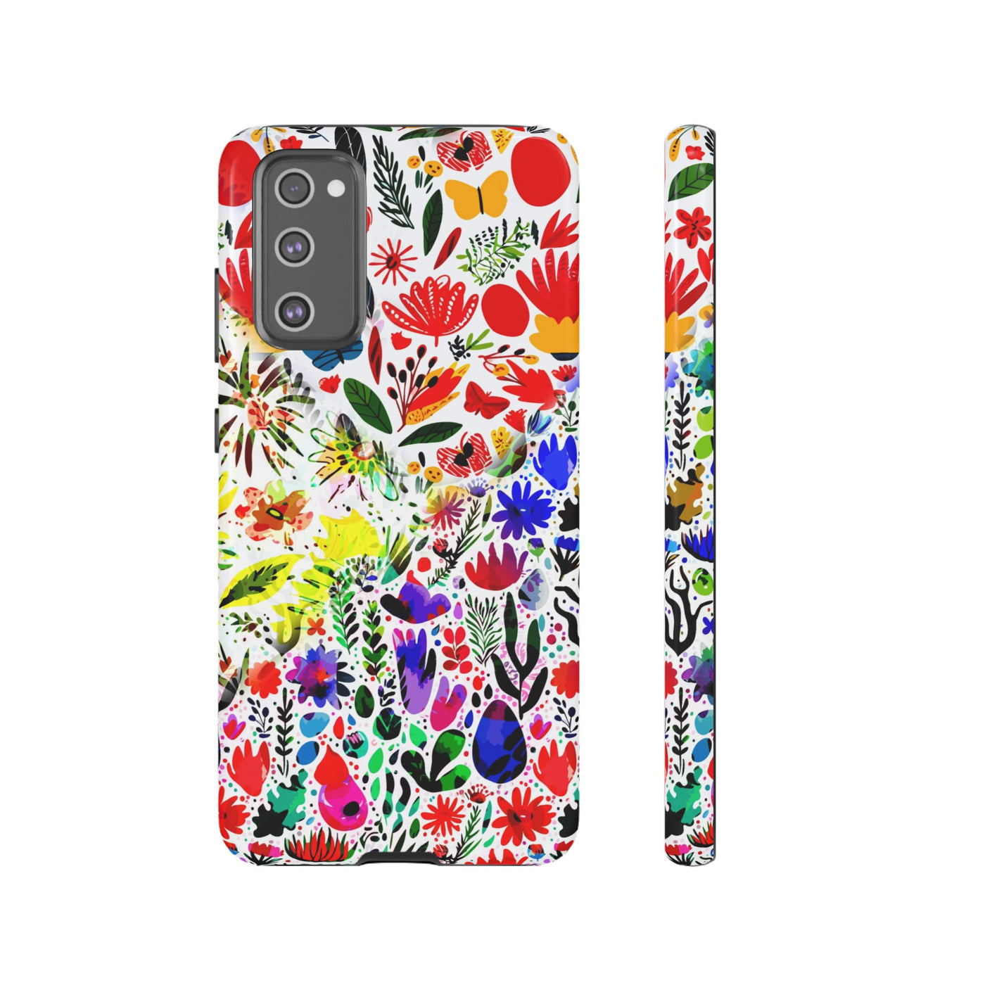 Impact Resistant, Colored Flowers, Cute Phone Cases for Samsung S24, S23, S22, S21, IPhone 15 pro Iphone 14 pro Iphone 13 IPhone 12 Iphone 11