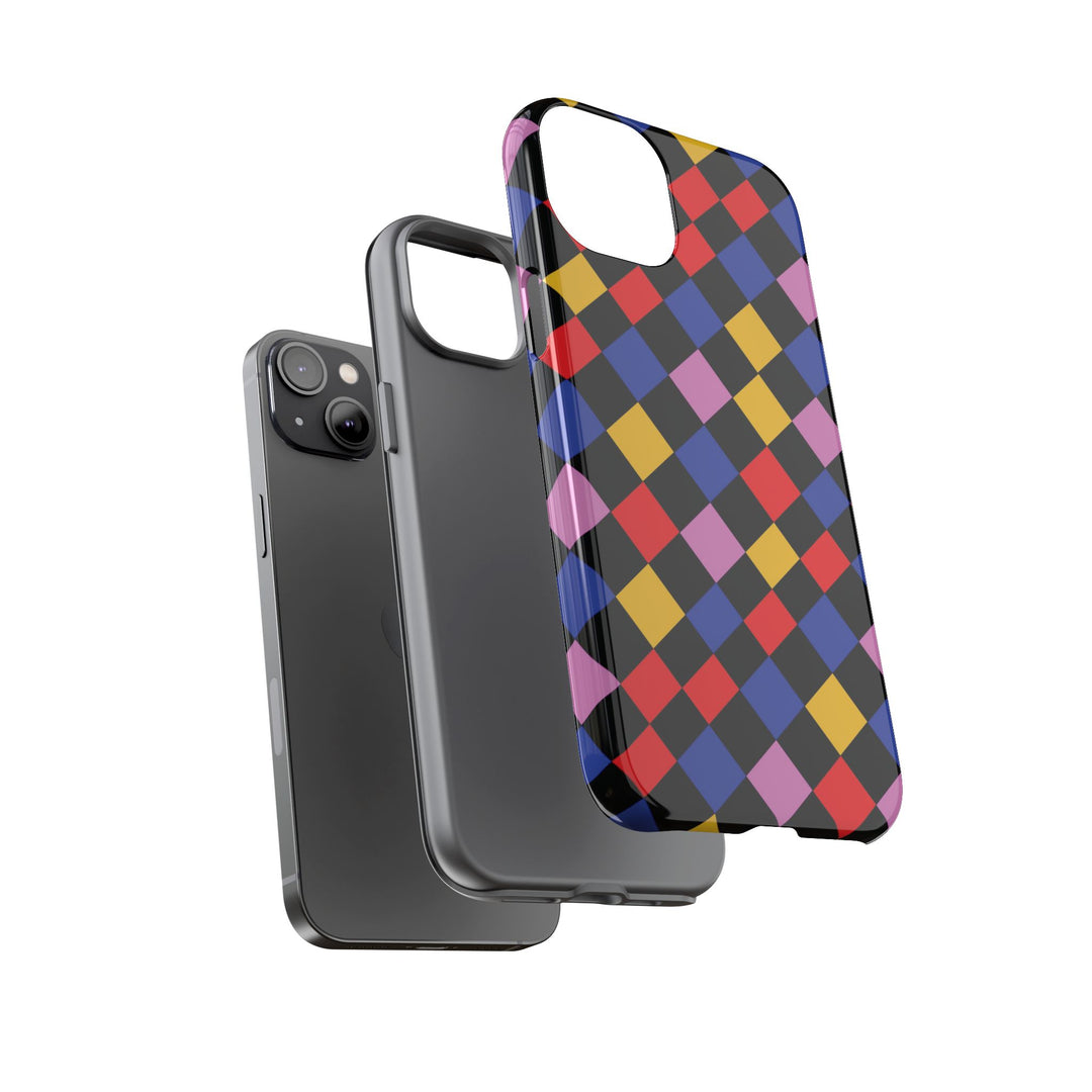 Aesthetic Tough Colorful Checkerboard Phone Case Premium - For iPhone 17 Pro Max iPhone 16 Pro iPhone 15 Iphone 14 Plus 13 Pro 12 11 10 XR - Studio40ParkLane