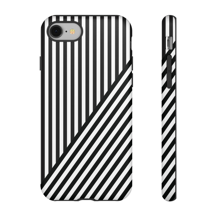 Aesthetic Tough Black White Stripes Phone Case - For iPhone 17 Pro Max iPhone 16 Pro iPhone 15 Iphone 14 Plus 13 Pro 12 11 10 XR - Studio40ParkLane