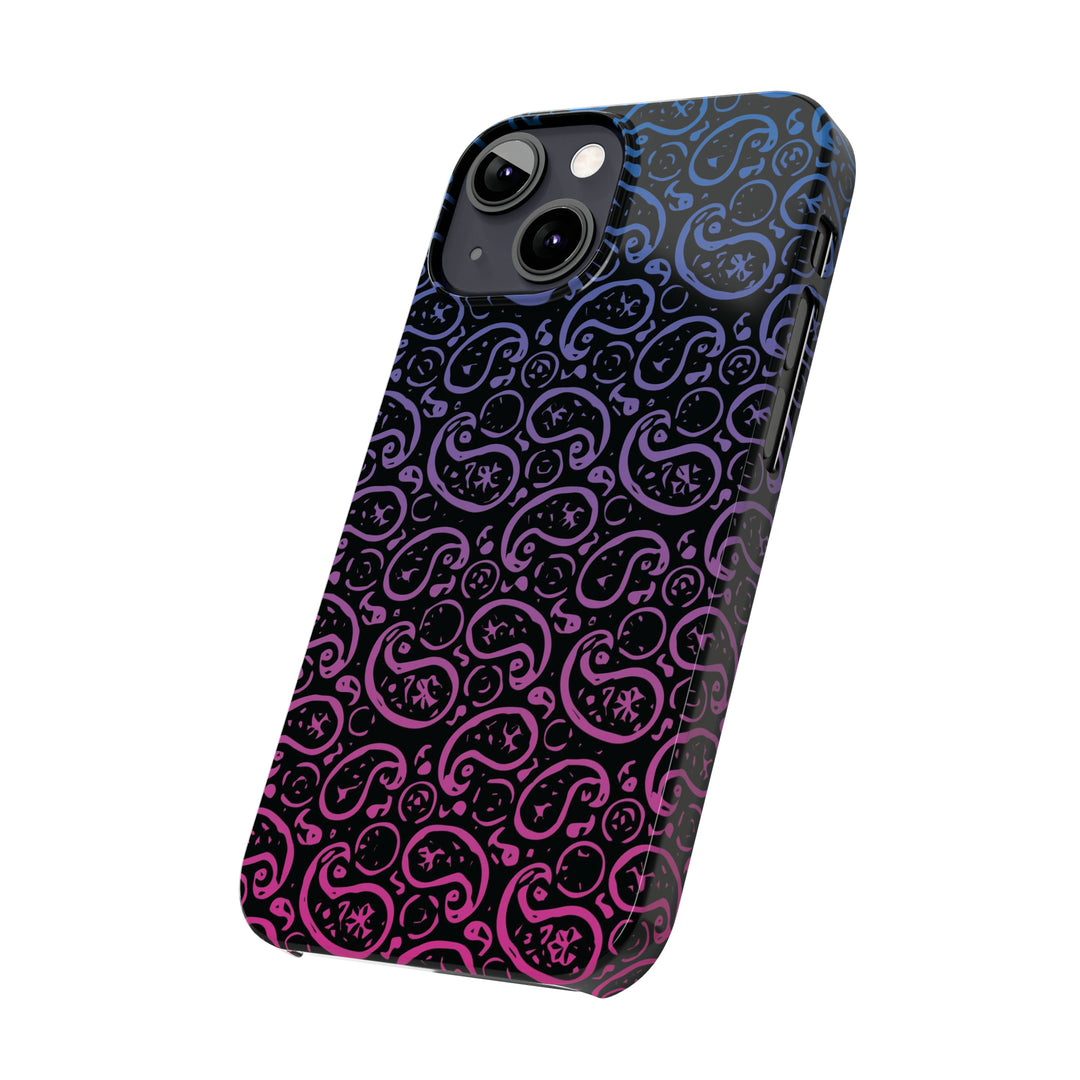 Slim Cute Phone Cases for Iphone - | iPhone 15 Case | iPhone 15 Pro Max Case, Iphone 14 Case, Iphone 14 Pro Max, Iphone 13, Paisley Blue Pink Black - Studio40ParkLane
