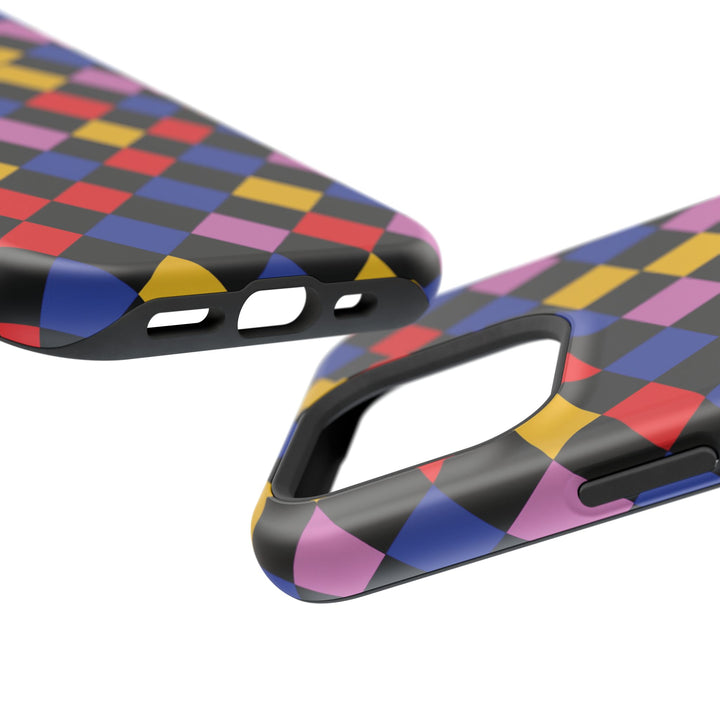 Aesthetic Colorful Checkerboard Tough Magsafe Phone Case - For iPhone 17 Pro Max iPhone 16 Pro iPhone 15 Iphone 14 Plus 13 Pro 12 11 Gift - Studio40ParkLane