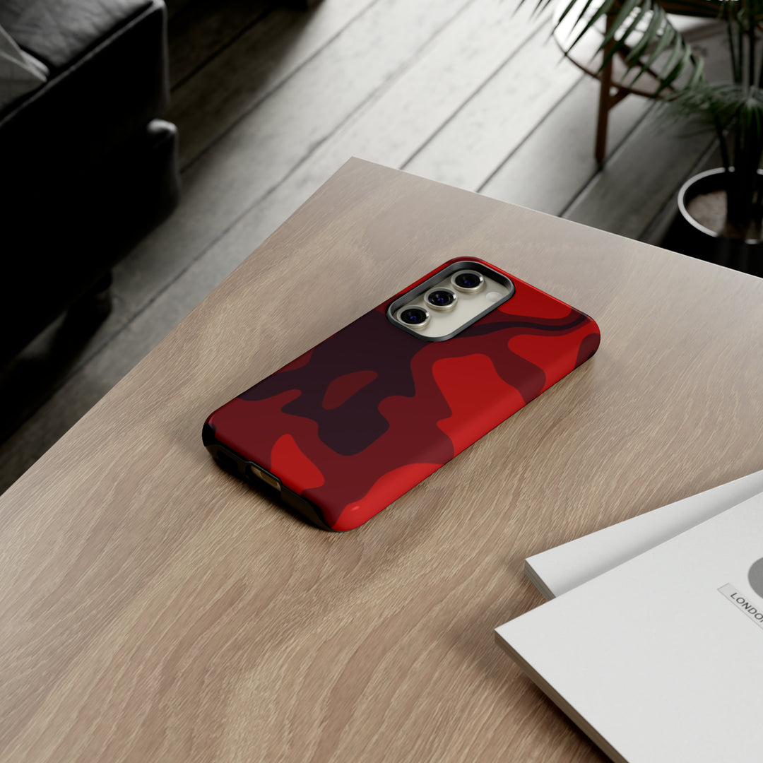 Cute Phone Case | Cool Camouflage Red Black Samsung Phone Case | Galaxy S23 Case, S22 Case, S21, S20 | 2 Layered Case - Studio40ParkLane
