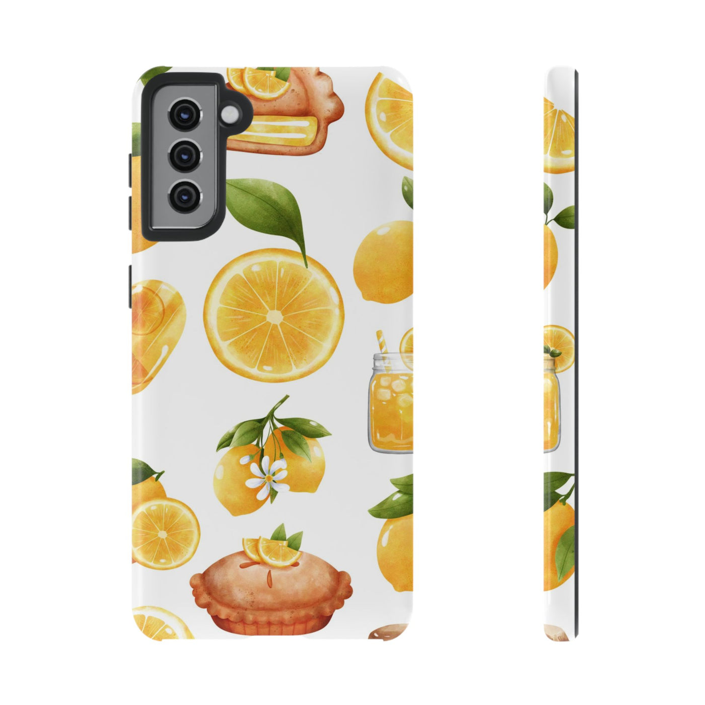 Impact Resistant, Lemon Fruit Pie, Cute Phone Cases for Samsung S24, S23, S22, S21, IPhone 15 pro Iphone 14 pro Iphone 13 IPhone 12 Iphone 11