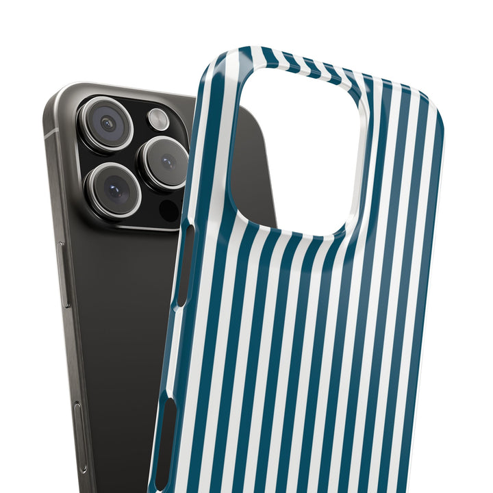 Slim Teal Blue Striped Cute Phone Case for Iphone 16 - | iPhone 15 Pro Max Case | iPhone 14 Case Iphone 13 12 11 10 9 8 7 X XS Gift for Her - Studio40ParkLane