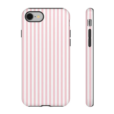 Tough Premium Sweet Pink Stripes Phone Case Gift for Her - For Apple iPhone 16 Pro Max 16e iPhone 15 Pro iPhone Iphone 14 Plus 13 Pro 12 SE XR - Studio40ParkLane