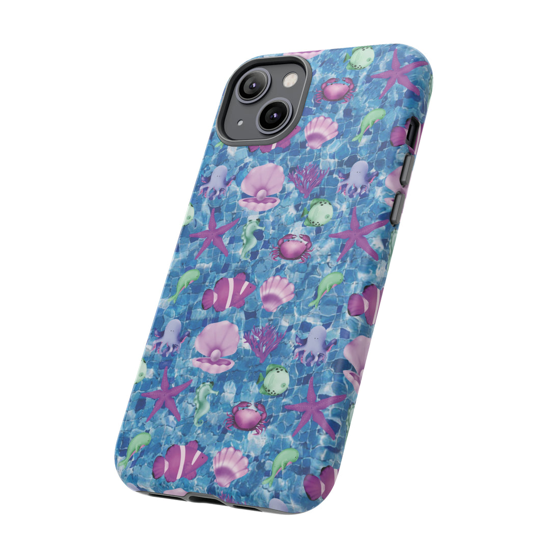 Cute IPhone Case | Blue Pink Under The Sea, iPhone 15 Case | iPhone 15 Pro Case, Iphone 14 Case, Iphone 14 Pro Max Case, Protective Iphone Case - Studio40ParkLane