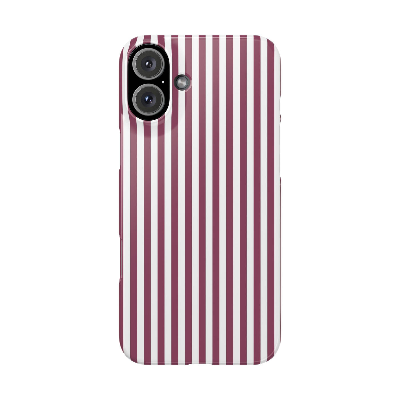 Slim Claret Red Striped Cute Phone Case for Iphone 16 - | iPhone 15 Pro Max Case | iPhone 14 Case Iphone 13 12 11 10 9 8 7 XS X Gift for Her - Studio40ParkLane
