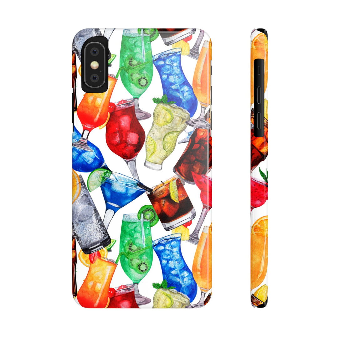 Slim Cute Phone Cases for Iphone - | iPhone 15 Case | iPhone 15 Pro Max Case, Iphone 14 Case, Iphone 14 Pro Max, Iphone 13, Summer Fruit Cocktail - Studio40ParkLane