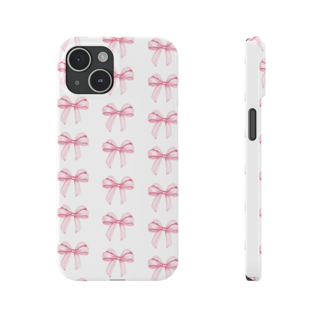 Slim Pink Bows Cute Phone Cases for Iphone 16 Pro Max | iPhone 15 Case | iPhone 15 Pro Max Case, Iphone 14, Iphone 14 Pro Max, Iphone 13 12 11 8 7 - Studio40ParkLane