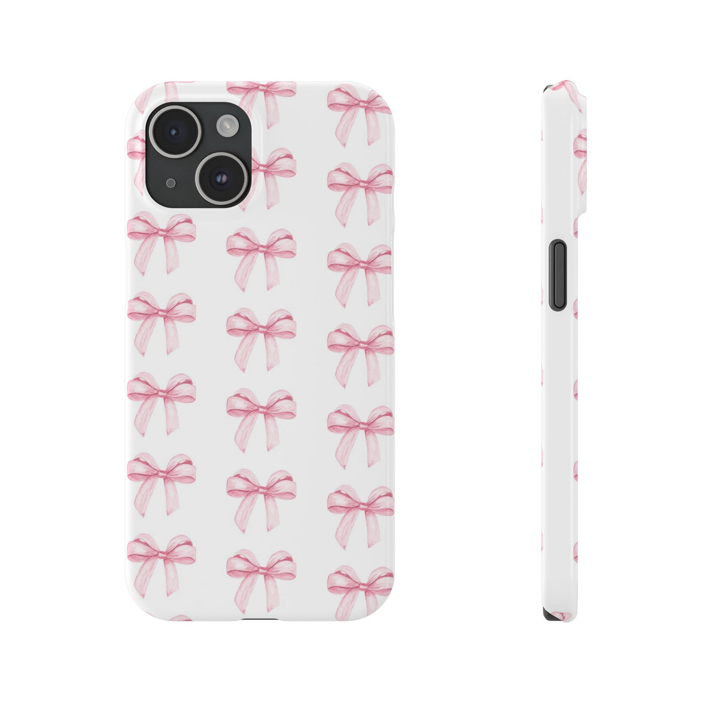 Slim Pink Bows Cute Phone Cases for Iphone 16 Pro Max | iPhone 15 Case | iPhone 15 Pro Max Case, Iphone 14, Iphone 14 Pro Max, Iphone 13 12 11 8 7