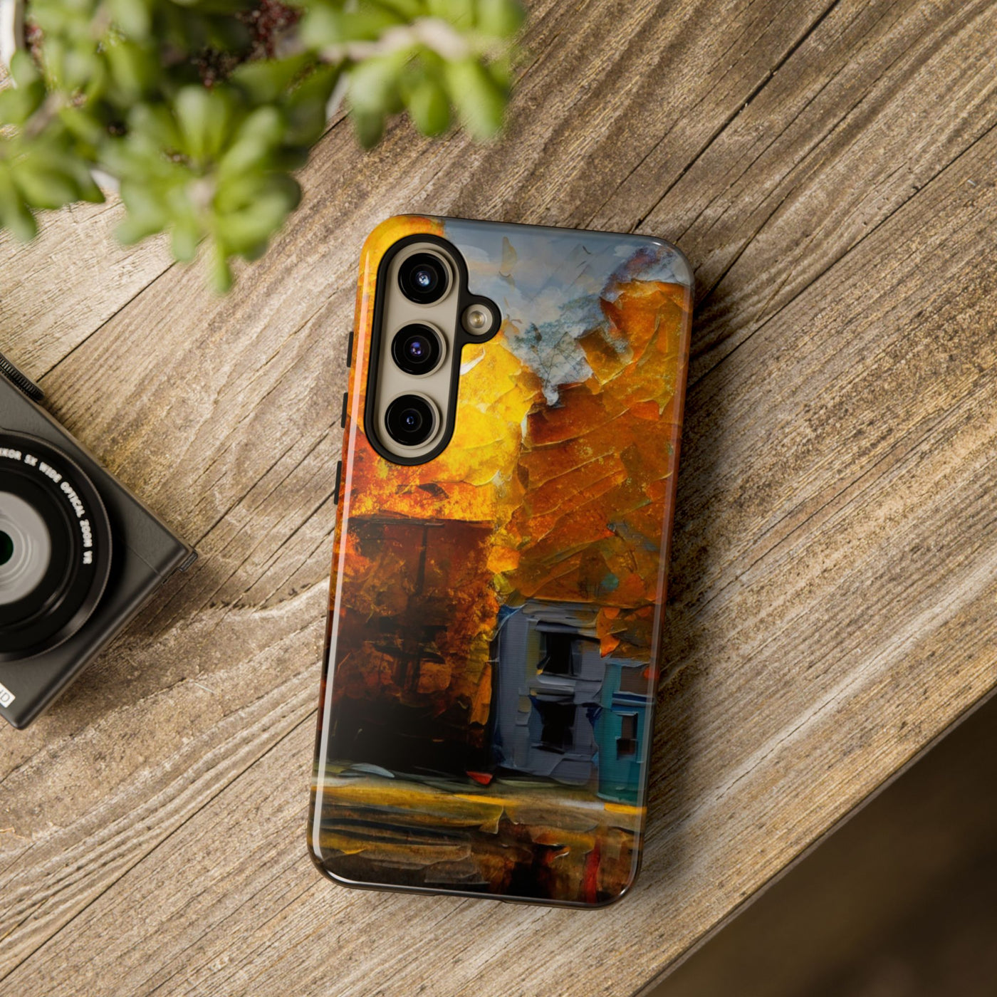 Impact Resistant, Fall Leaves Oil Painting, Cute Phone Cases for Samsung S24, S23, S22, S21, IPhone 15 pro Iphone 14 pro Iphone 13 IPhone 12 Iphone 11