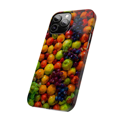 Slim Cute Phone Cases for Iphone  | iPhone 15 Case | iPhone 15 Pro Max Case, Iphone 14, Iphone 14 Pro Max, Iphone 13, Summer Assorted Fruits