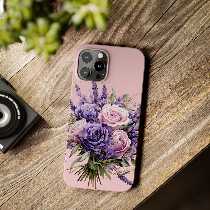 Slim Lavender Bouquet Flowers Cute Phone Cases for Iphone 16 Pro Max | iPhone 15 Case | iPhone 15 Pro Max Case, Iphone 14, Iphone 14 Pro Max, Iphone 13 12 11 8 7 - Studio40ParkLane