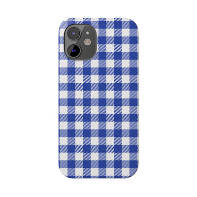 Slim Blue Gingham Gift for Her Cute Phone Cases for Iphone 16 Pro Max | iPhone 15 Case | iPhone 15 Pro Max Case, Iphone 14, 13, 12, 11, 10, 8, 7