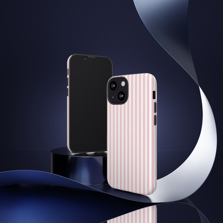 Tough Premium Sweet Pink Stripes Phone Case Gift for Her - For Apple iPhone 16 Pro Max 16e iPhone 15 Pro iPhone Iphone 14 Plus 13 Pro 12 SE XR - Studio40ParkLane