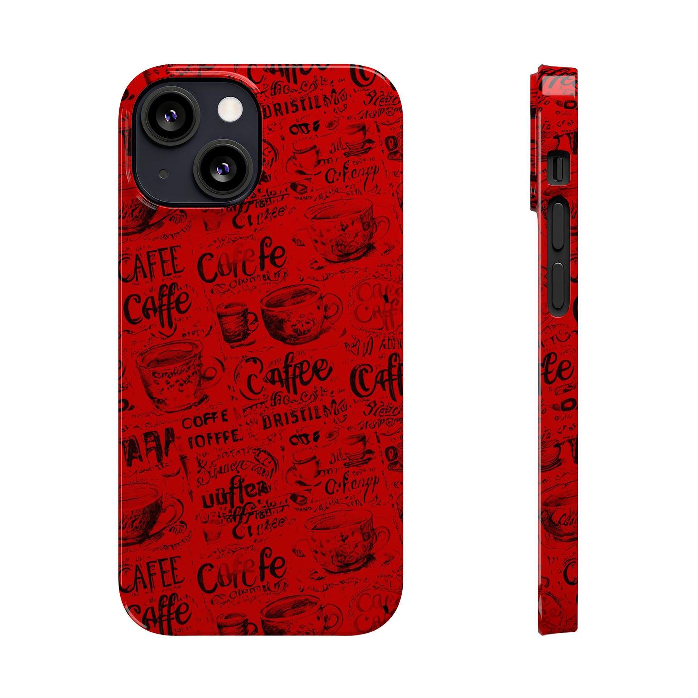 Slim Cute iPhone Cases - | iPhone 15 Case | iPhone 15 Pro Max Case, Iphone 14 Case, Iphone 14 Pro Max, Iphone 13, Red Black Coffee