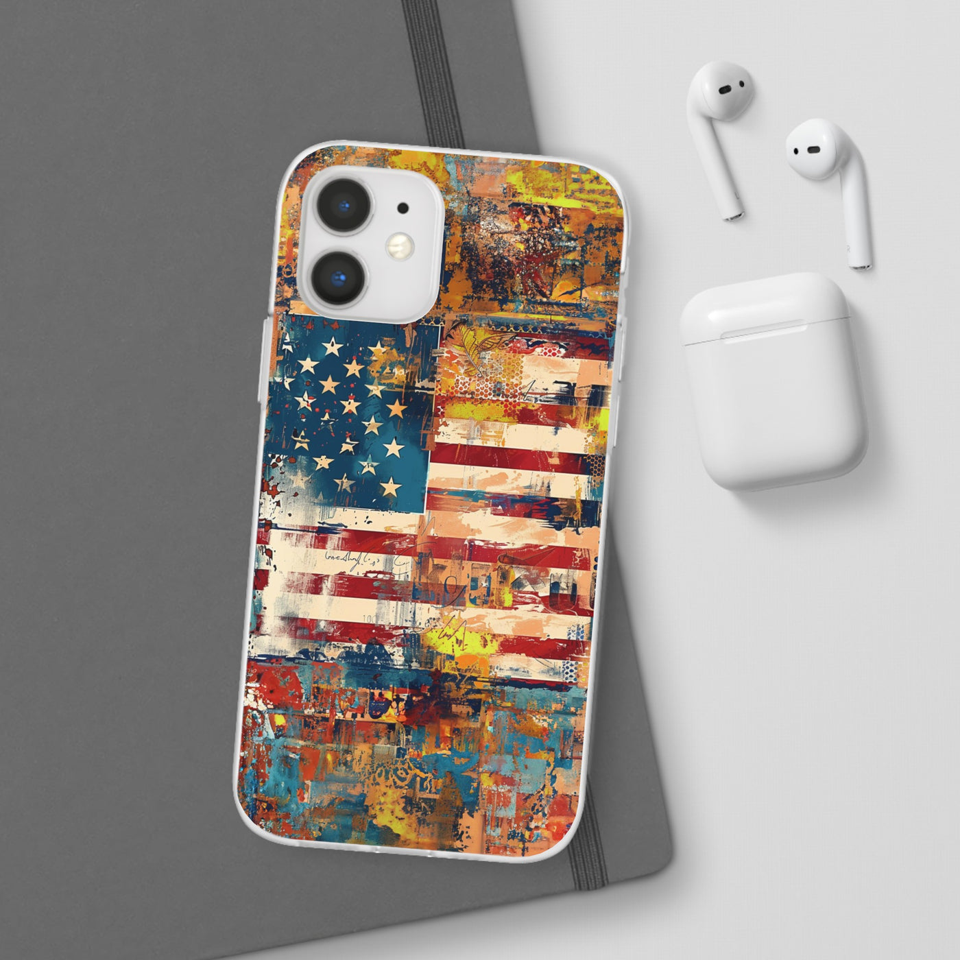 Cute Flexi Phone Cases, US Flag Abstract, Compatible with Samsung Galaxy S23, Samsung S22, Samsung S21, Samsung S20, Galaxy S20 Ultra