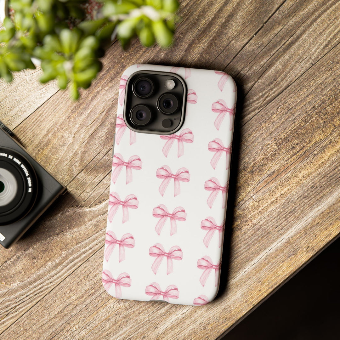 Pink Bows Cute Phone Case, for IPhone 16 Pro Max | Iphone 15, Iphone 14, IPhone 13 Case, 11 8 7, Samsung Galaxy S24, S23, S22, S21, 2 Layer Protection - Studio40ParkLane
