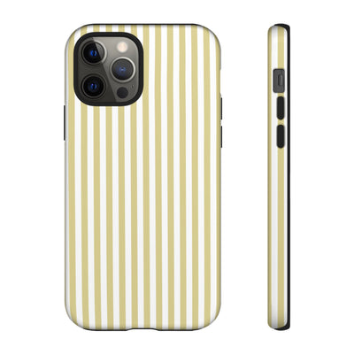 Tough Premium Soft Yellow Stripes Phone Case Gift for Her - For Apple iPhone 16 Pro Max 16e iPhone 15 Pro iPhone Iphone 14 Plus 13 Pro 12 SE XR - Studio40ParkLane