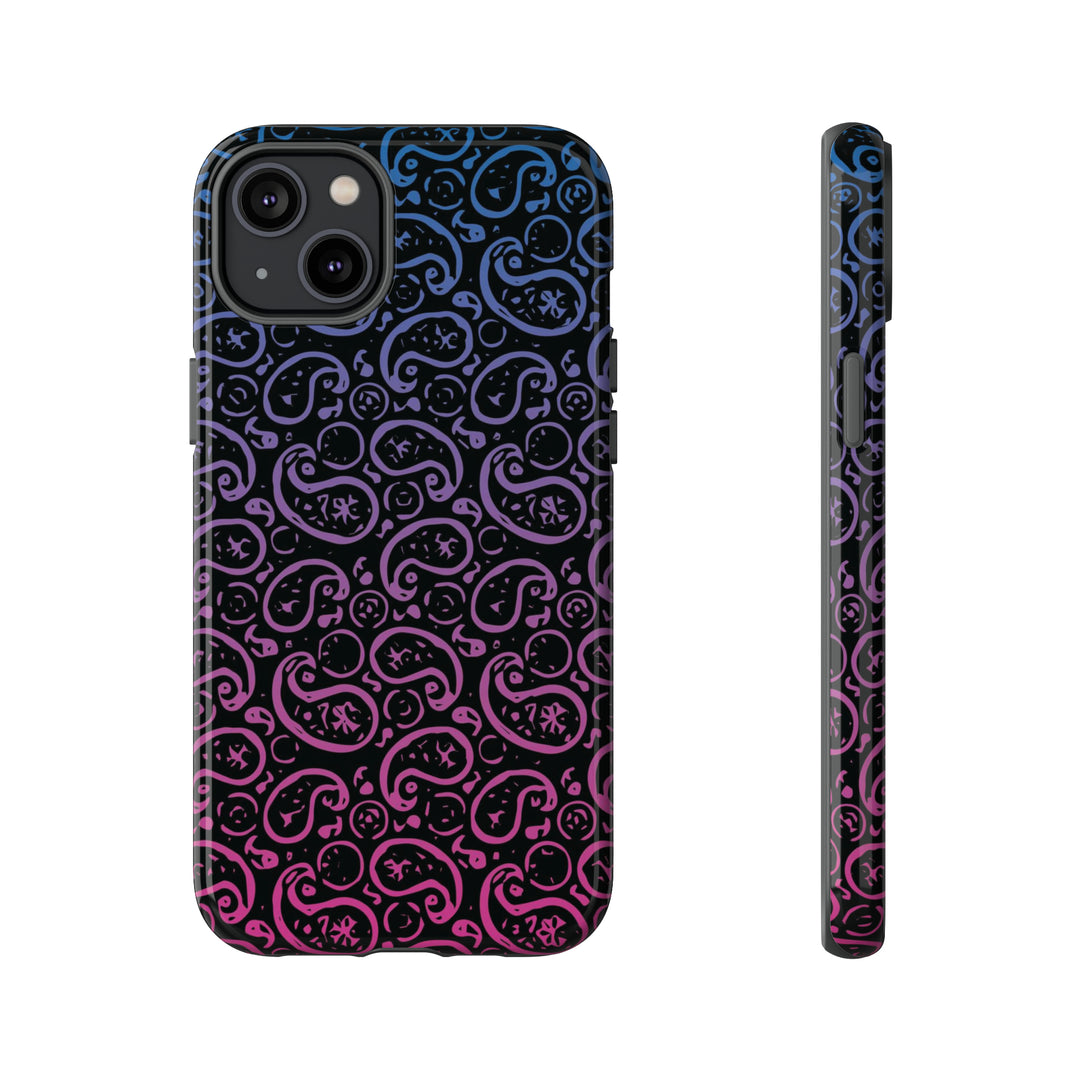 Cute IPhone Case | iPhone 15 Case | iPhone 15 Pro Max Case, Iphone 14 Case, Iphone 14 Pro Max Case IPhone Case for Art Lovers, Paisley Blue Pink - Studio40ParkLane