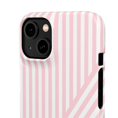 Aesthetic Sweet Pink Stripes Cute Phone Case Sleek Snap - For iPhone 17 Pro Max iPhone 16 Pro iPhone 15 Iphone 14 Plus 13 Pro 12 11 10 Gift