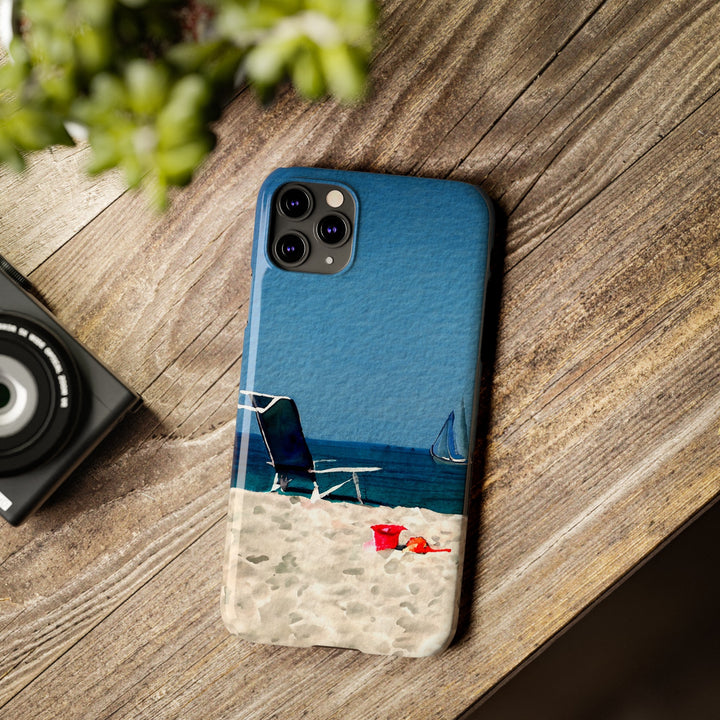 Slim Cute Phone Cases for Iphone - | iPhone 15 Case | iPhone 15 Pro Max Case, Iphone 14 Case, Iphone 14 Pro Max, Iphone 13, Summer Beach Chair Watercolor - Studio40ParkLane